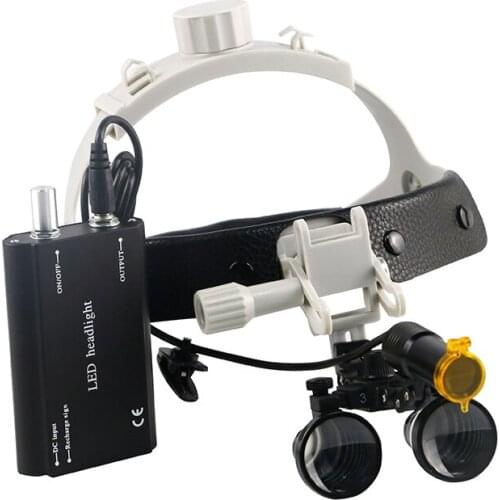 YUYO New Style High Quality 3.5X Dental Illuminated Loupe Head Image Magnifier With led light