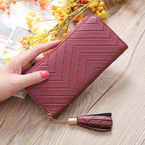 Women Fashion Tassel Wallet Zipper Phone Bag Lady Hand Clutch Student Coin Purse Card Holder High Capacity Standard Wallets