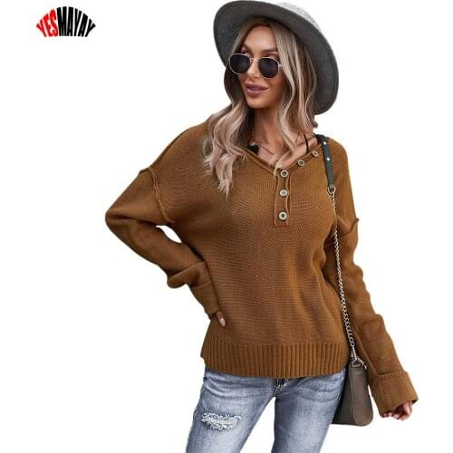 Sweate Mujer Invierno 2021 Pull Femme Long Sleeve Knitted Top Pullover Women V-neck Loose Casual Jumper Clothes Sweater Woman