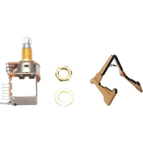 1 Pcs A500K Potentiometer Push Pull Switch & 1 Pcs Universal Frame Folding Wooden Guitar Stand Holder