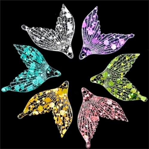 10Pcs Mix Mermaid Tail Charms Pendant Necklace Jeweley Cute Child Birthday Gift Animals accessories handmade hairpins diy Studs