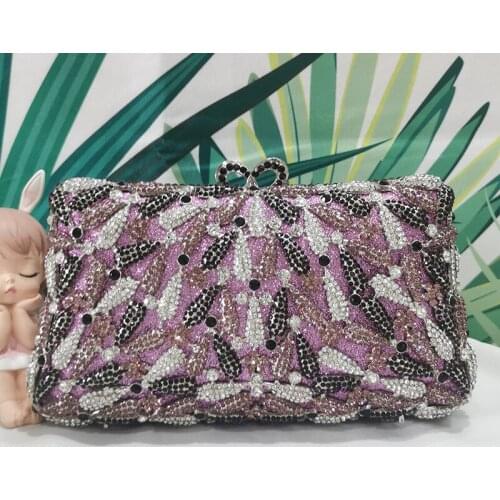 11 Colors Purple/Blue/Red Diamond Evening Clutch Bags Luxury Elegant Women Rhinestone Crystal Wallets Party Wedding Purses