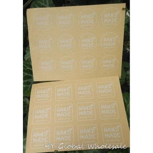 1200PCS/lot HANDMADE Sticker Round & square seal sticker Baking Decoration label