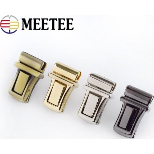2/4pcs 21x35mm Rectangular Pressed Push Metal Locks Women handbags Lock Snap Decor Clasps Closure DIY leather Bag Accessories