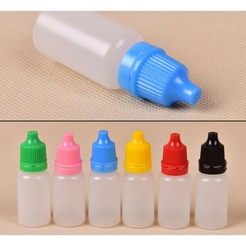 5Pcs/lot 10ML Eye Liquid Dropper Sample Eyes Drop Refillable Bottle Empty Plastic Squeezable Dropper Bottles