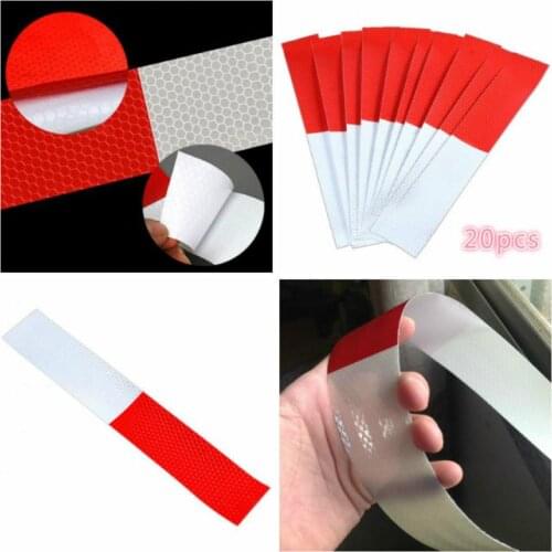 50mm Red And White Reflective Safety Warning Reflective Self adhesive Tape Reflective Strip Traffic Reflective Stickers