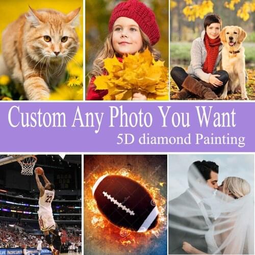 5D Diamond Painting Modern Home Wall Decoration Full Round Diamond Embroidery Private Photo Custom Wedding Gifts