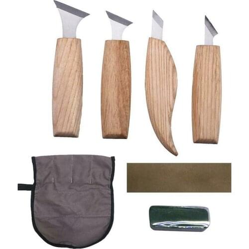 7Pcs Woodpecker Dry Hand Wood Carving Tools Chip Detail Chisel Set Knives Tool