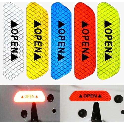70% HOT SALES 4Pcs OPEN Car Vehicle Door Reflective Safety Mark Warning Decals Sticker Decor