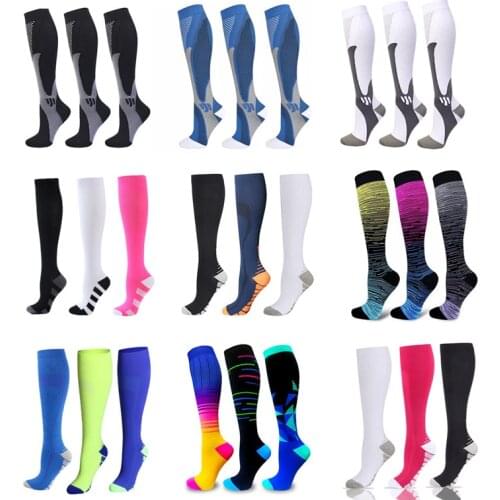 AM Dropship New Compression Socks Men Women Athletic Golf Tube Best Graduated Nursing Socks Fit Flight Outdoor Hiking Cycling