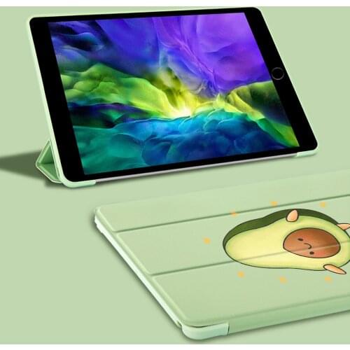 Cartoon Avocado iPad Cases For iPad Pro 12.9 2020 Case Soft Silicone Back Funda Protective Cover iPad 7th Generation Case Air 3