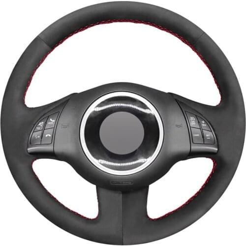 Black Suede DIY Car Steering Wheel Cover for Fiat 500 2007 2008 2009 2010 2011 2012 2013 2014 2015 500e 2014-2018 500C 2014-2017