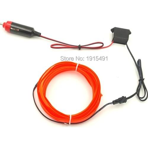 10 Colors Choice Flexible 3 Meters EL Wire Rope By DC 12V EL Inverter Holiday Lighting Party Car Interior Moulding Decor