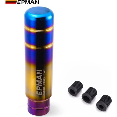 EPMAN JDM Burnt Blue Style Gold Aluminum 13cm Gear Shift Knob Shifter Lever Head for Universal Car EPSK230NEG