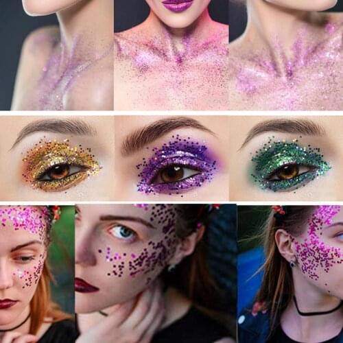 9Pcs/12Pcs Nail Flakes Vibrant Color Eye-catching Easy Application 3D Nail Glitter Flakes for Makeup