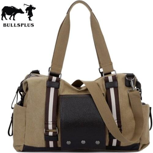 2021 Korean canvas single shoulder bag male long distance travel bag large volume handheld slant girl