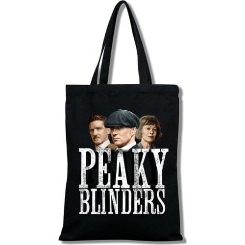 Custom Peaky Blinders Printed Shoulder Bag Canvas Tote Bag for Shopping Travel Book Custom Logo