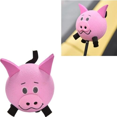 Kawaii Pig Eva Decorative Car Antenna Topper Balls Pink Fashion Women Car Inner Accssories