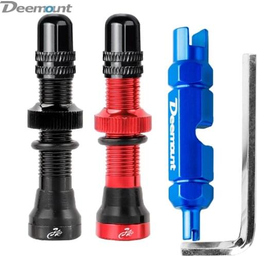 Deemount 2PCS Schrader A/V Valves 40/60mm CNC Machined Anodized Nipple for MTB Road Bike Tubeless Rims