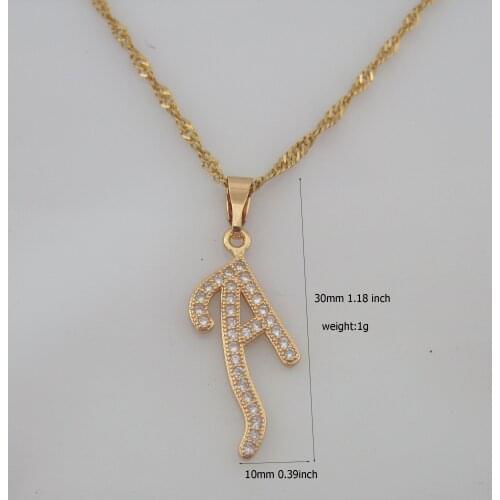 26 LETTERS GP 18" TWIST NECKLACE&LETTER A B C D E F G H I J K L M N O P Q R S T U V W X Y Z NEW INITIAL LOTS CZ STONES PENDANT