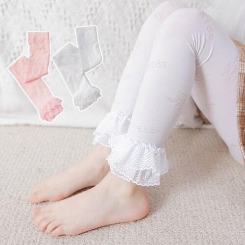 Summer thin velvet stretch children leggings girls Pantyhose cute lace cartoon panda leggings for kids baby girl pants