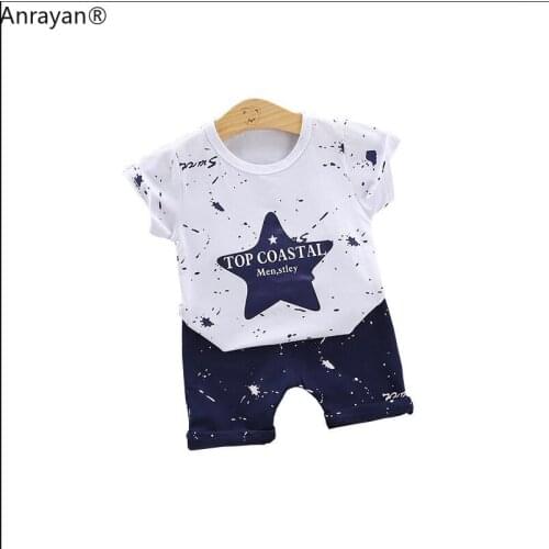 Summer Children Baby Boys Girl Clothes Letter Stars T-Shirt Dot Shorts 2pcs/Sets Child Toddler Clothing Kids Cotton Tracksuits