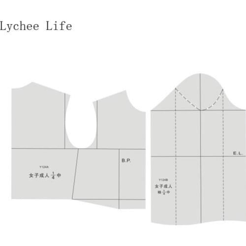 Lychee Life 1:4 Japanese Women Clothing Template Ruler Womens Acrylic Sleeve Drawing Drafting Prototype DIY Sewing Tools
