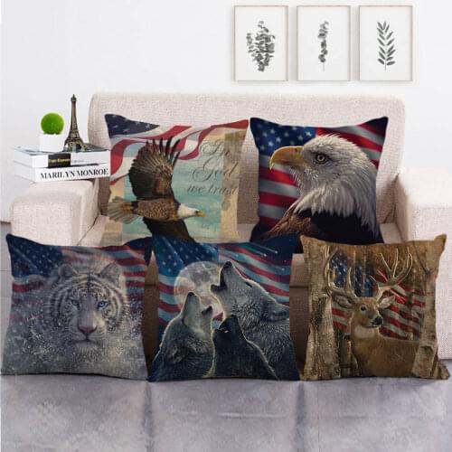 45cm*45cm wolf design linen/cotton throw pillow covers couch cushion cover home decor pillow