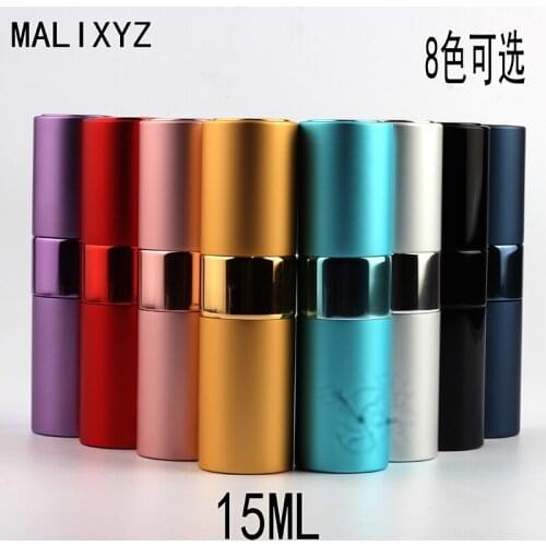 15ML Traveler Mini Fashion Can Be Rotated Anodized Aluminum Perfume Bottle With Atomizer Empty Glass Parfum Case For Traveler
