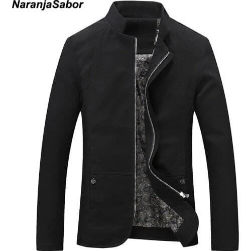 NaranjaSabor Mens Brand Clothing 2020 Spring Autumn Mens Casual Jackets Cotton Outerwear Mens Coats Trench Male Windbreaker 5XL