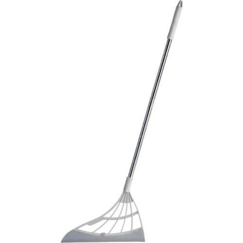 New Sell Household Soft Plastic Broom Bathroom Tile Glass Wiper Mop Sweeping Non-Stick Hair Telescopic Broom