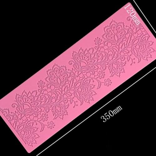 New Rose Lace Cake Edge Turn Sugar Silicone Embossing Die Dry Perth Decorative Die Baking Tool LS-12