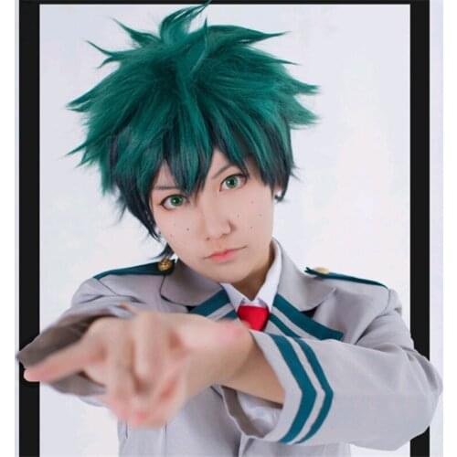 My Hero Academia Midoriya Izuku Green Black Short Wig Cosplay Costume Boku no Hero Academia Heat Resistant Hair Men Women Wigs