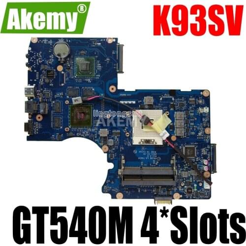 PBL80 LA-7441P K93SV GT540M 1GB Mainboard For Asus LA-7441P K93SV K93SM K93S K93 X93S X93SV Laptop Motherboard Test 100% OK