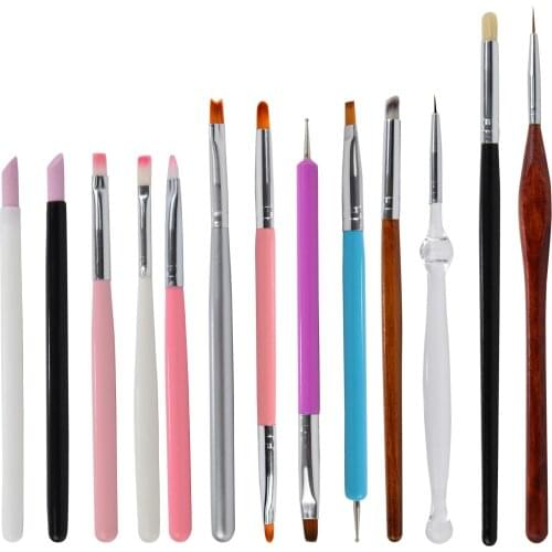 Professional Manicure UV Gel Brush Pen Transparent Acrylic Nail Art Painting Drawing Brush Phototherapy Tools