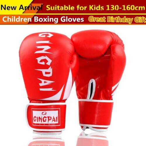 Professional Children Boxing Gloves 6oz Kids Free Combat Muay Thai Glove Kids Boxing Gloves for 5-14 Years Boys Girls Red Blue