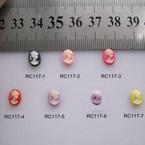 RC117 30pcs/bag Cartoon 6*8mm Oval Beauty Cameo Deco Resin Cartoon Deco Nail Art Decoration Nail DIY Deco