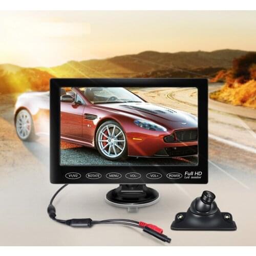 Rearviwe parking Assistance with 7inch Monitor display Reverse backup Car Camera Auto Mirror with Rubber Vacuum Cup Bracket