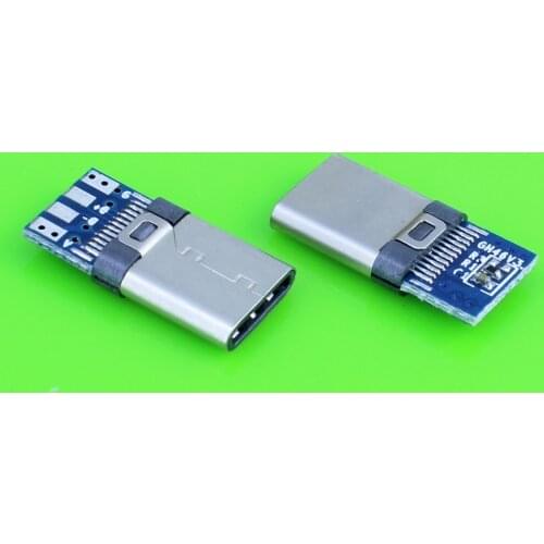 DIY 24pin USB 3.1 Type C USB-C Male welding soldering Plug Connector SMT Type