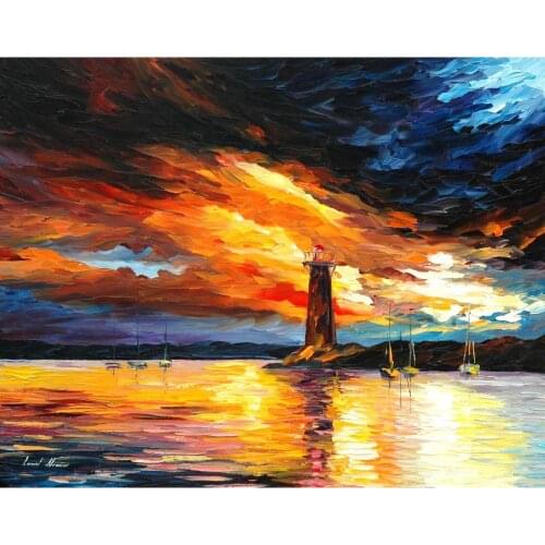 Modern art seascapes before a storm Palette knife oil painting on canvas High quality Handmade home decor