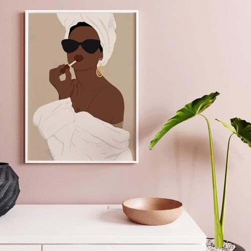 DefinitionModern Fashion Canvas Sexy Black Skin Woman High-Definition Print Dfecorative