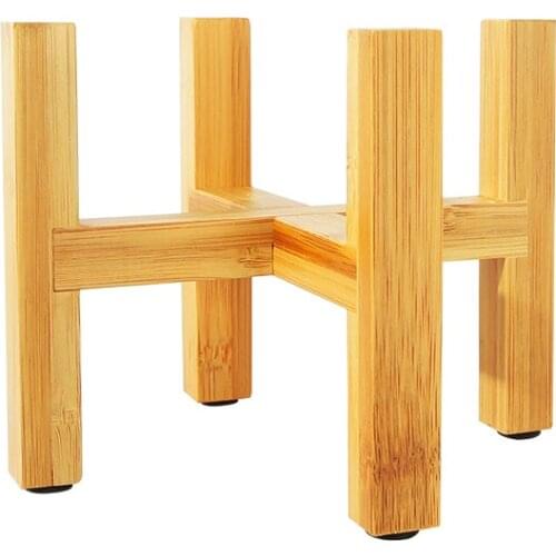 Free Standing Bonsai Holder Home Balcony Wood Flower Pot Holder with Foot Pad Smooth Surface Modern Shelf D1