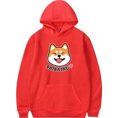 New Print Cute Pet Animal Corgi Hoodies Men Women Sweatshirts Autumn Couples Hooded Boys Girls Casual Shiba Inu Red Pullovers