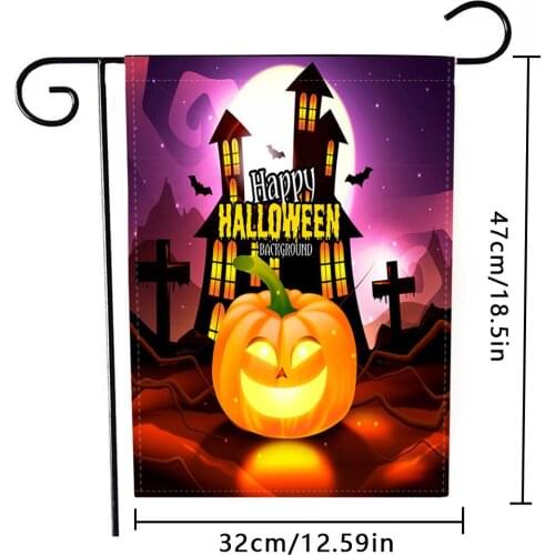 Halloween Garden Flag Double-Sided Pumpkin Ghost Face Decorative Yard Flag for Home