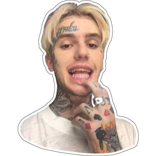 For Lil Peep Gustav Goth Boi Tattoo Pink Grills Vinyl Sticker (Laptop Phone PS4)