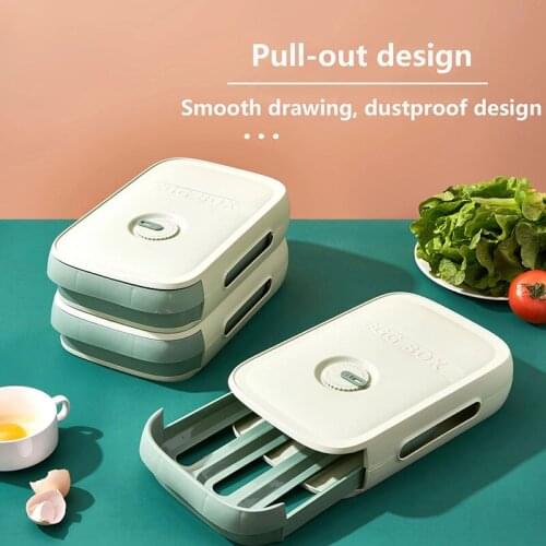 Egg Storage Box Drawer-Type Refrigerator Storage Fresh Keeping Box Dumpling Box Household Eggs Holder Food Storage