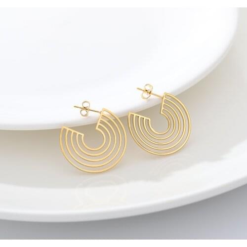 Simple Cobweb Shape Earrings For Women Simple Jewelry Statinless Steel Round Stud Earring 2019 Bijoux Femme