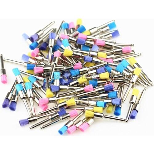 50Pcs Dental Lab Materials Colorful Nylon Latch Small Flat Polishing Polisher Prophy Cup Brushes Dentist Products