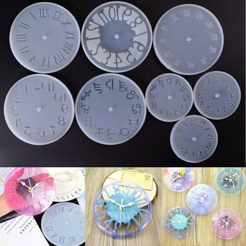 8 Styles Arabic/Roman Numerals Silicone Mold Clocks Epoxy Resin Mould Craft Clock Handmade Tool DIY Jewelry Making Finding Tools