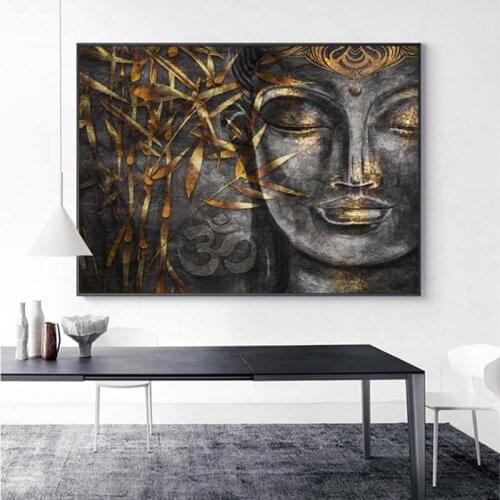 Abstract Buddhism Posters and Prints Wall Art Canvas Painting Buddhist Mood Pictures for Living Room Home Buddha Decoration